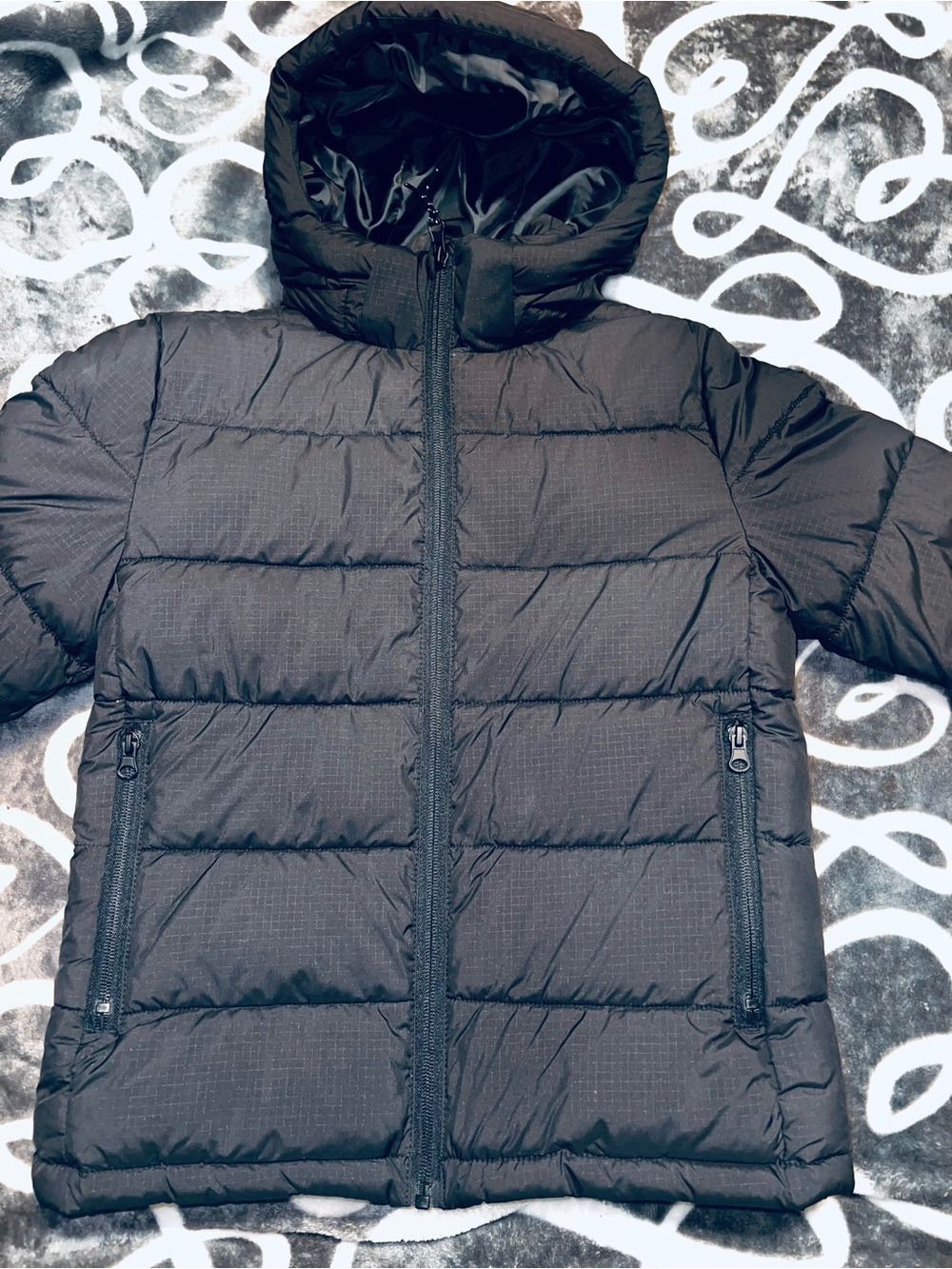 Brand New H&M Black Quilted Hooded Puffer Jacket – Kids US 14 (11-12Y)